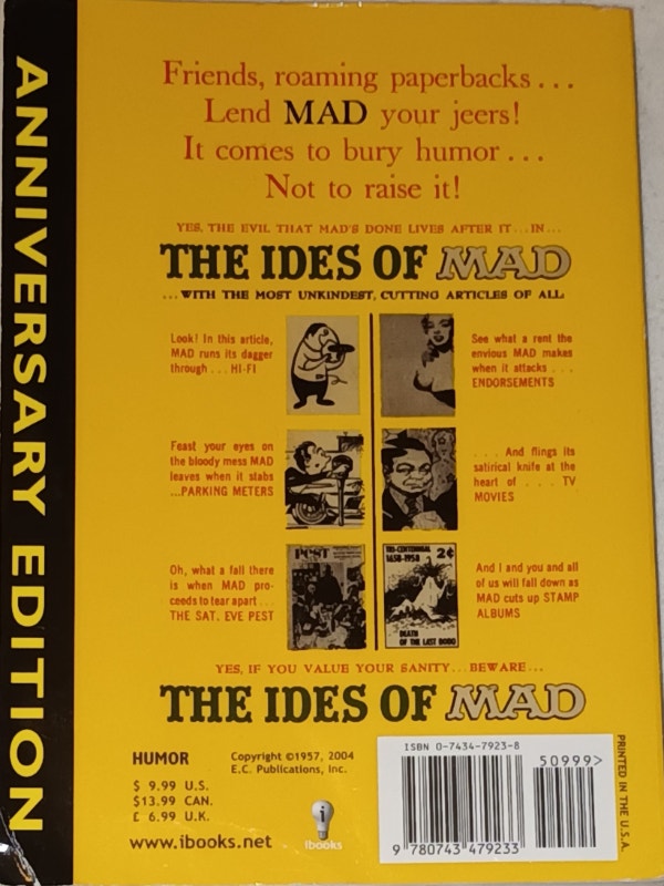 The Ides of Mad A Signet Paperback Book Anniversary Edition by W - photo 2