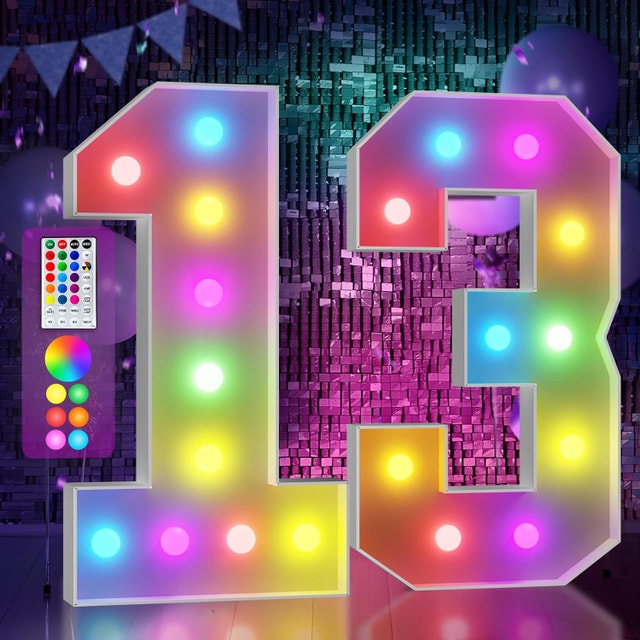 NEW Marquee Numbers 1 & 3, 4FT Light Up, 16 Colors