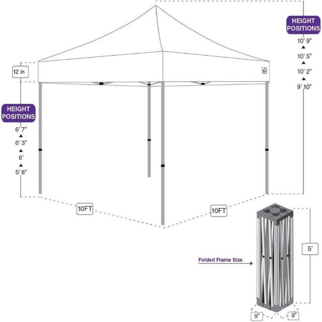 3 NEW 10x10 WHITE Impact Outdoor Canopies - photo 3