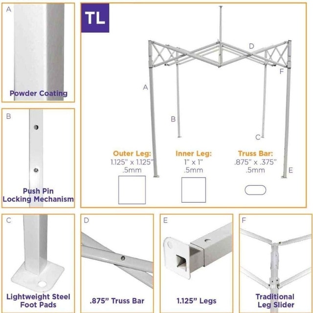 3 NEW 10x10 WHITE Impact Outdoor Canopies - photo 4