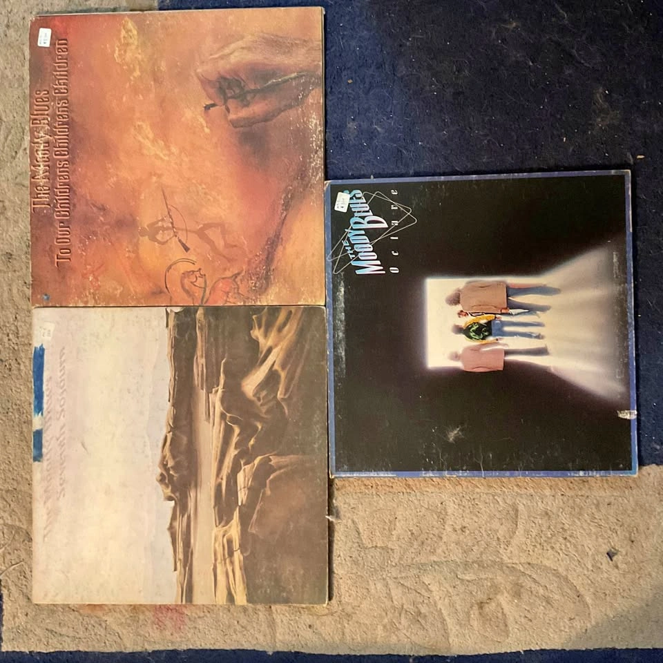 3 Moody Blues LPs: Octave, To Our Children, Seventh Sojourn - $2