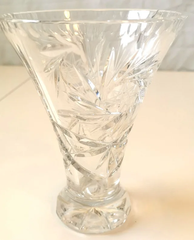 Vintage Cut Glass Lead Crystal Vase thumbnail
