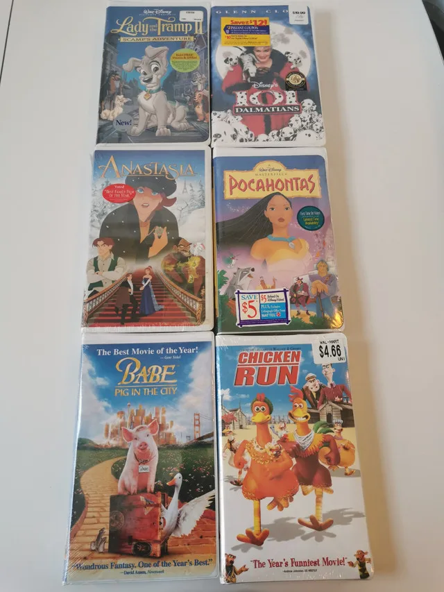 Walt Disney 6 VHS videos in Original Packaging thumbnail
