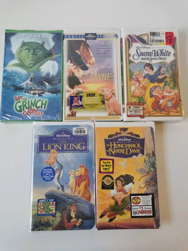 VHS Walt Disney Videos New in Package Five thumbnail