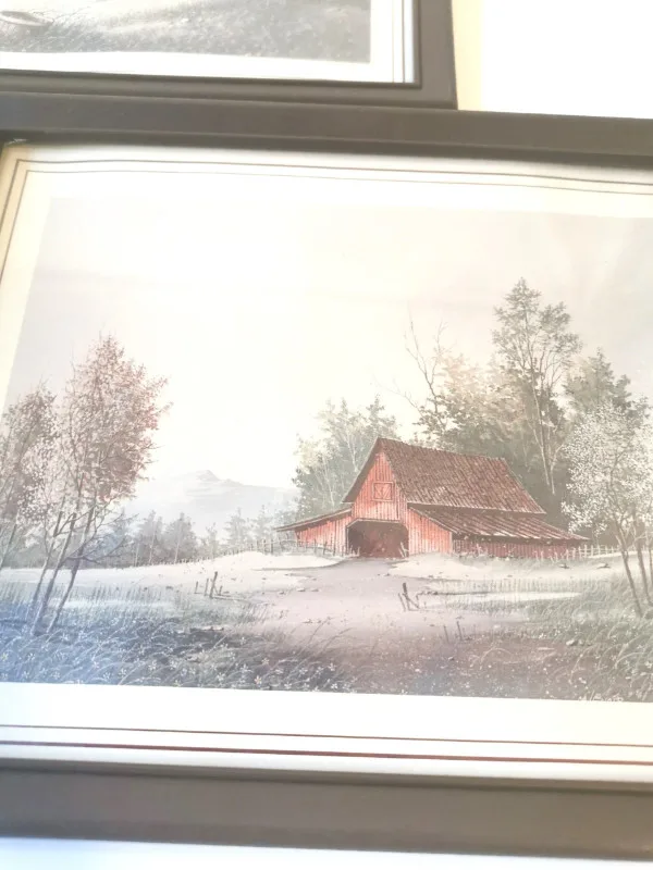 Watercolour Prints Pair of Country Landscape Scene's Vintage image indicator(5)