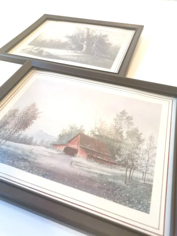 Watercolour Prints Pair of Country Landscape Scene's Vintage image indicator(7)