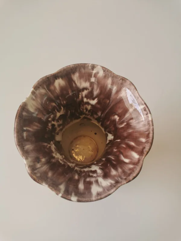 Drip Glaze MCM Ornate Double Handled 1960s Vintage image indicator(4)