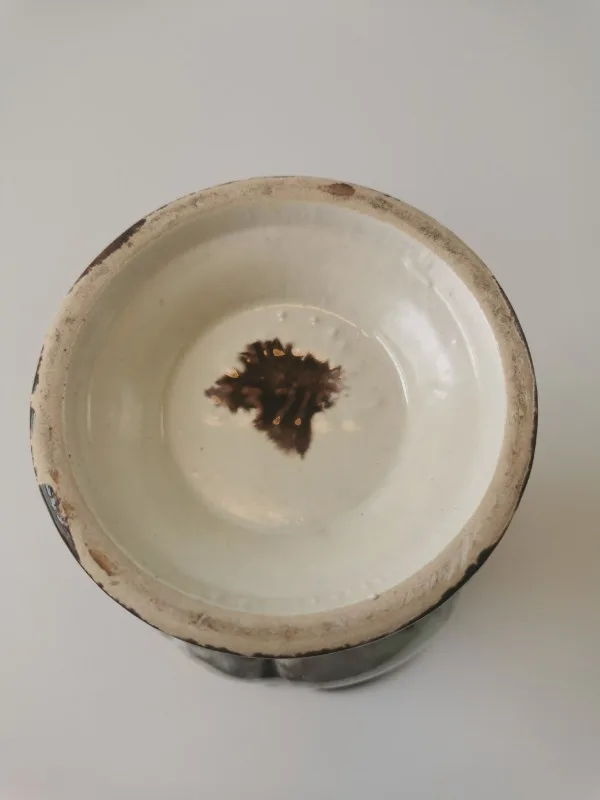 Drip Glaze MCM Ornate Double Handled 1960s Vintage image indicator(5)