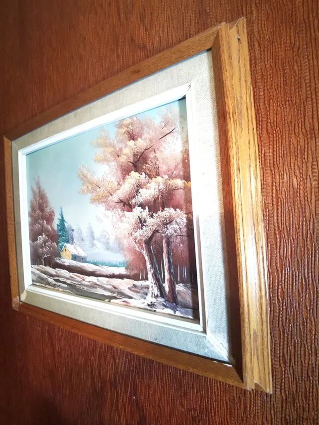 Oil Painting Countryside Landscape Signed Vintage image indicator(9)