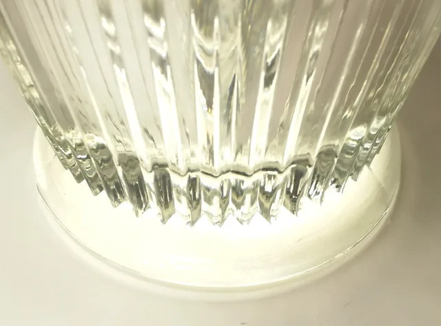 GLASS VASE classic design vertical ribbing adds texture vintage image indicator(6)