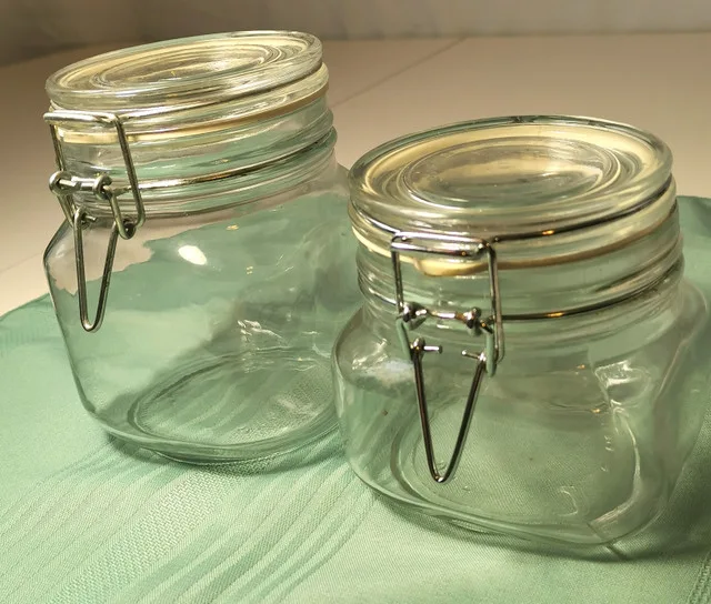 Two clear glass jars with hinged metal clasps image indicator(5)