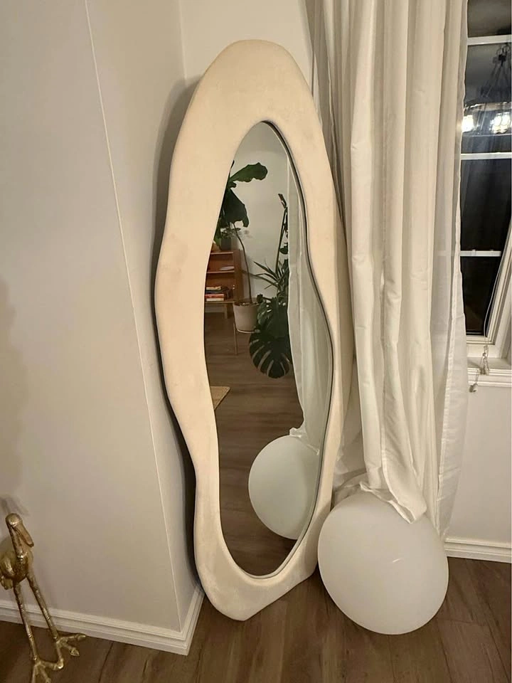 Sculptural Organic Floor Mirror – Designer Style