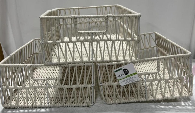 3 NEW mDesign Macrame Boho Storage Baskets - photo 4