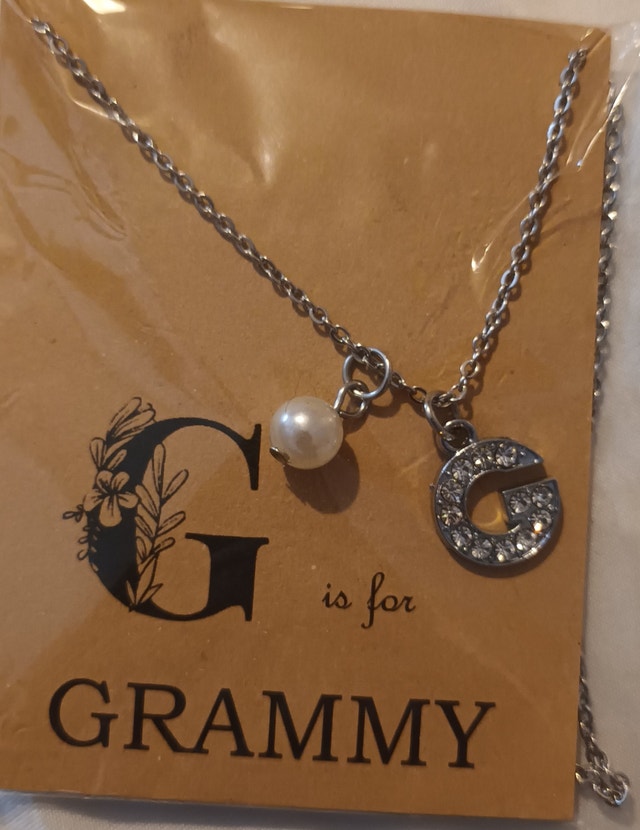 NEW G is for Grammy Necklace with Gems & Pearl - photo 3