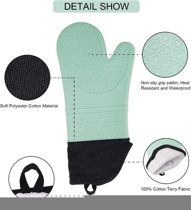 7 Pc Silicone Oven Mitts & Pot Holder Set - photo 2