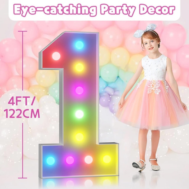 NEW # 1 & 3 Marquee Numbers - 18 Colors, 4FT Large - photo 5