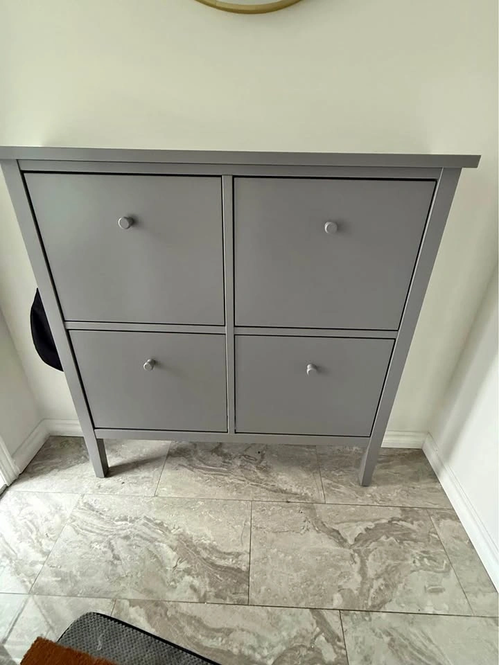 IKEA Shoe Cabinet (Grey) – Like New, Modern Entryway Storage