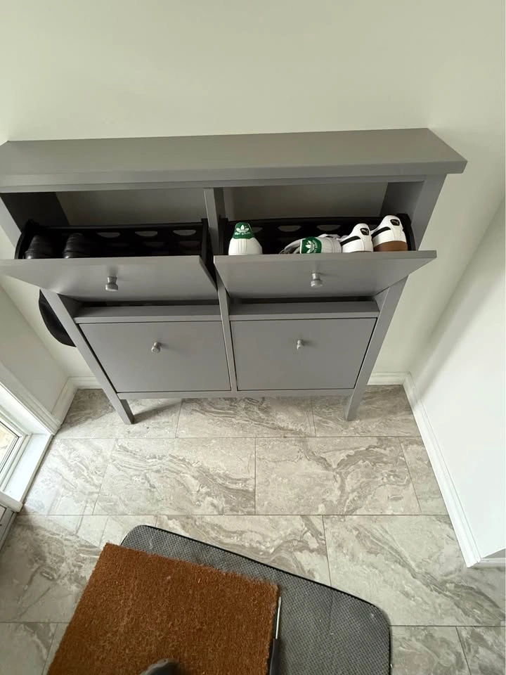 IKEA Shoe Cabinet (Grey) – Like New, Modern Entryway Storage - photo 2
