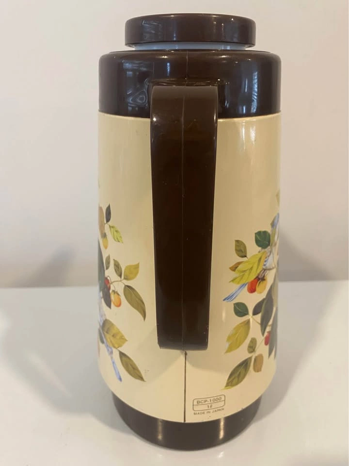 Vintage 80s/90s Elephant Japan Thermos Carafe Floral & Birds - photo 5