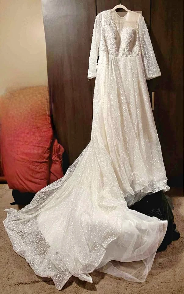 Beautiful Wedding dress with pearls