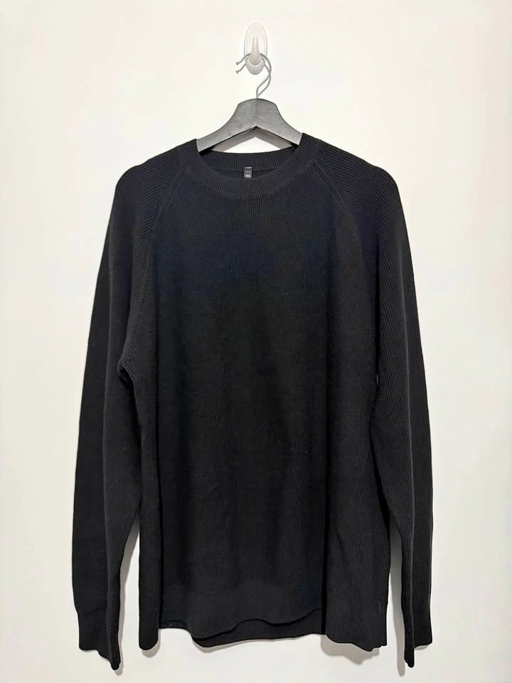 Muji Minimalist Knit Sweater - Black - Size Extra Large
