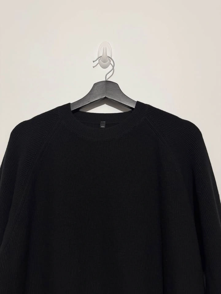 Muji Minimalist Knit Sweater - Black - Size Extra Large - photo 2