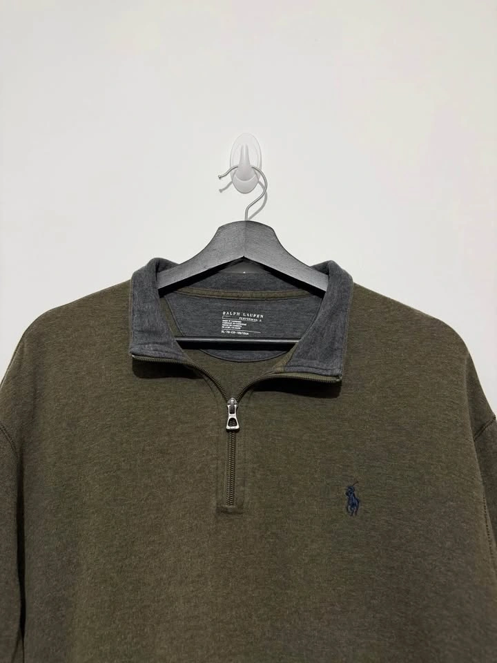 Ralph Lauren Quarter-Zip Pullover - Size XL - Oil Green - photo 2