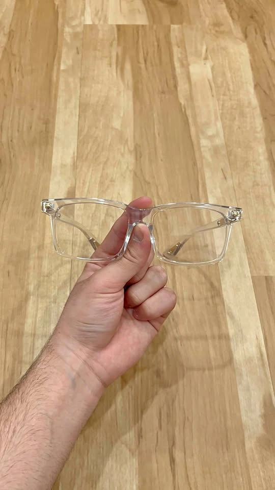 Chrome Hearts Style Glasses - CLEAR / CRYSTAL & GOLD - NEW
