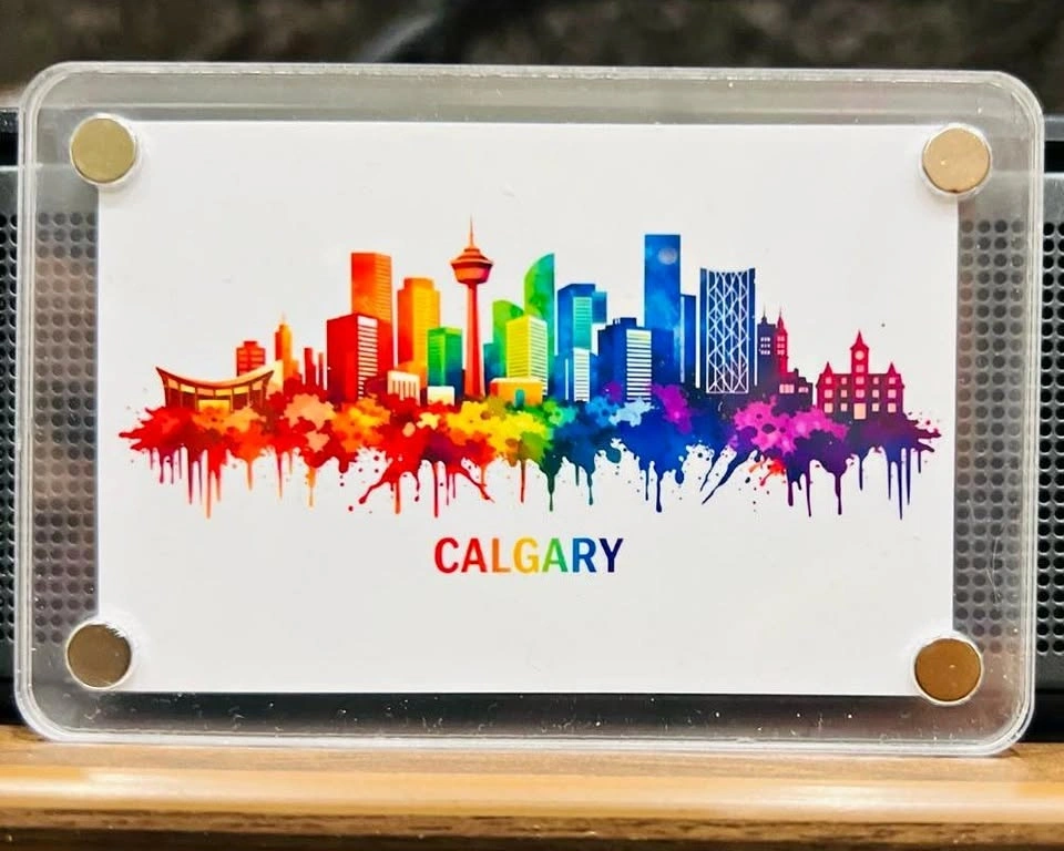 Rainbow Calgary Skyline Fridge Magnet 🌈✨