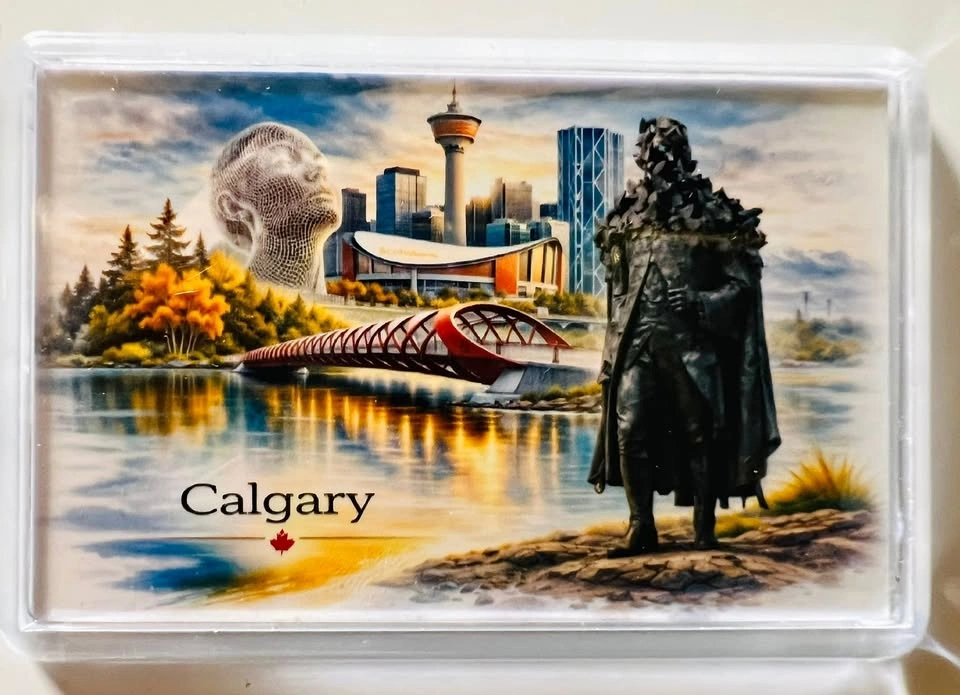 Vibrant Calgary Landmark Fridge Magnet