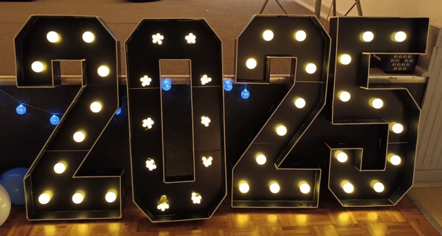 3ft Black Numbers 2025 Graduation Party Decorations Large LED - photo 5