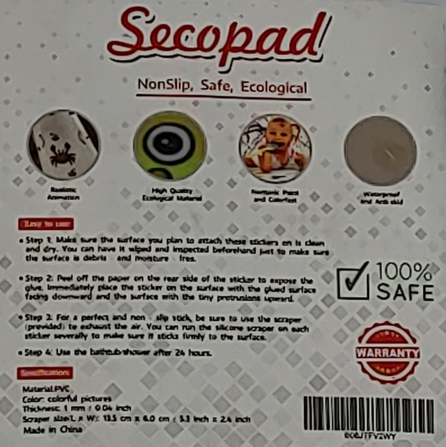NEW Secopad Non Slip Bathtub Stickers, Adhesive Kids Anti Slip - photo 3