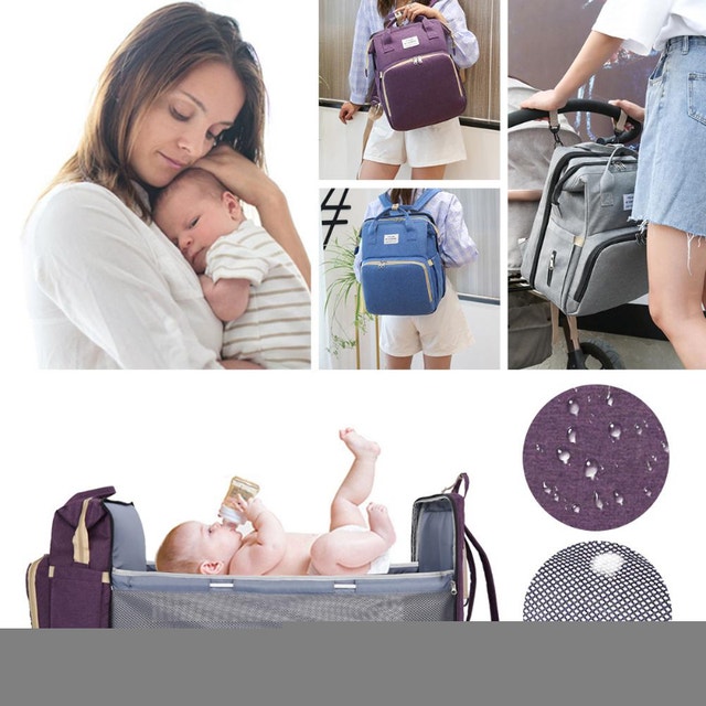 3-in-1 Blue Travel Bassinet & Diaper Bag - photo 2