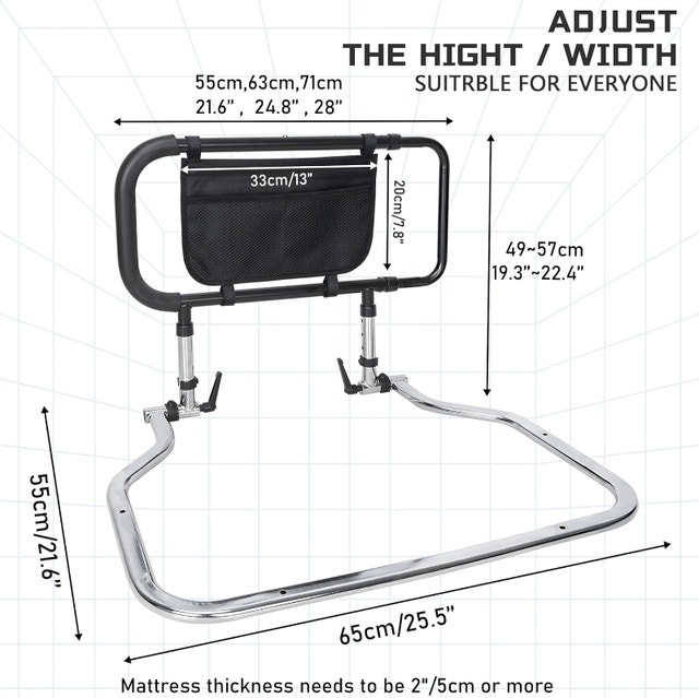 BQKOZFN Bed Rails Height Adjustable Home Assist Bar - photo 2
