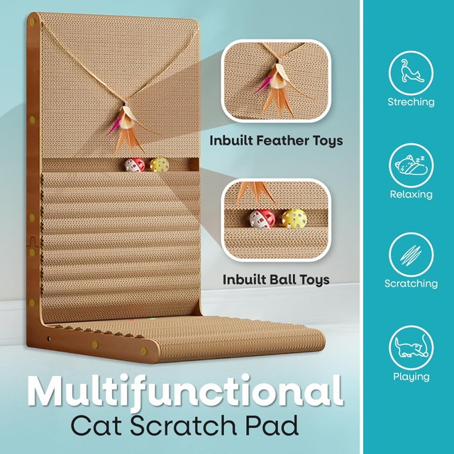 Multifunctional Cat Scratcher Board w Toys Heavy Duty, 5 Layers - photo 3
