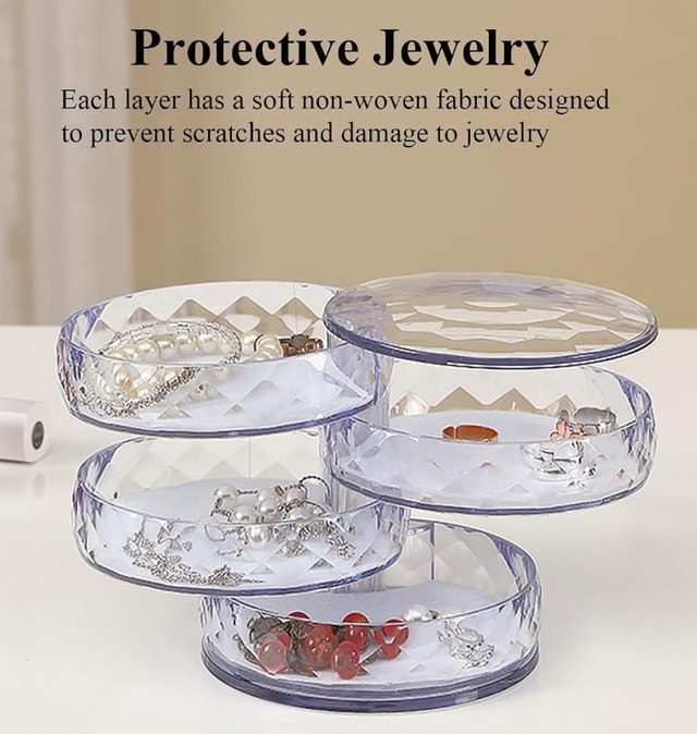 NEW Small Clear Jewelry Box Organizer - 4 Layer - photo 2
