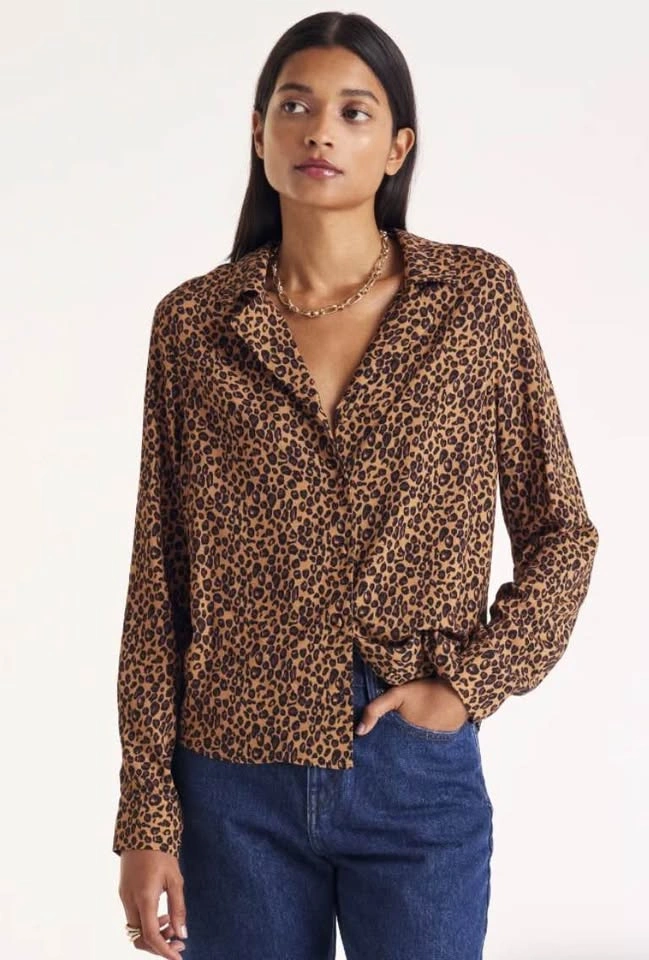 Balzac Paris Leopard George Shirt Women Size 8 - photo 4