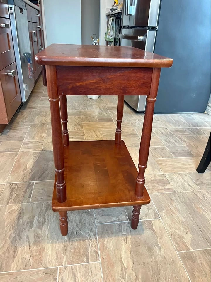 FREE - Solid Wood Two-Tier Side Table with Drawer