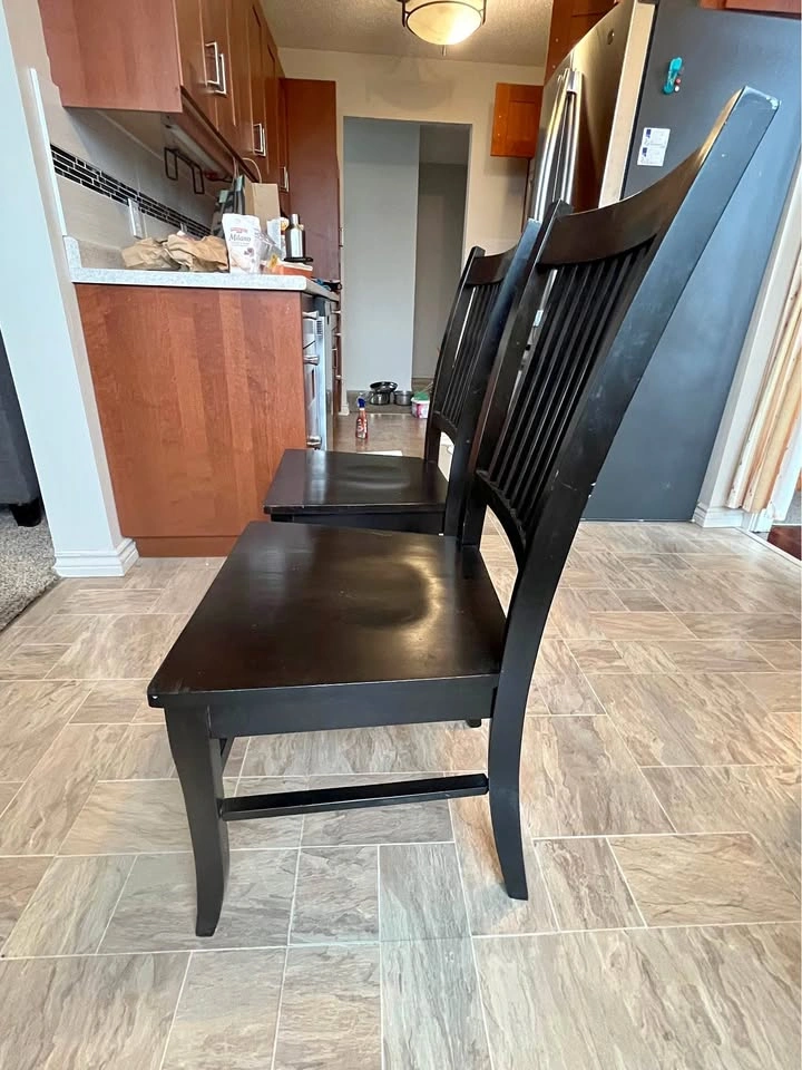 FREE - Pair of Black Wood Dining Chairs