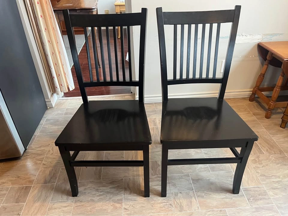 FREE - Pair of Black Wood Dining Chairs - photo 3