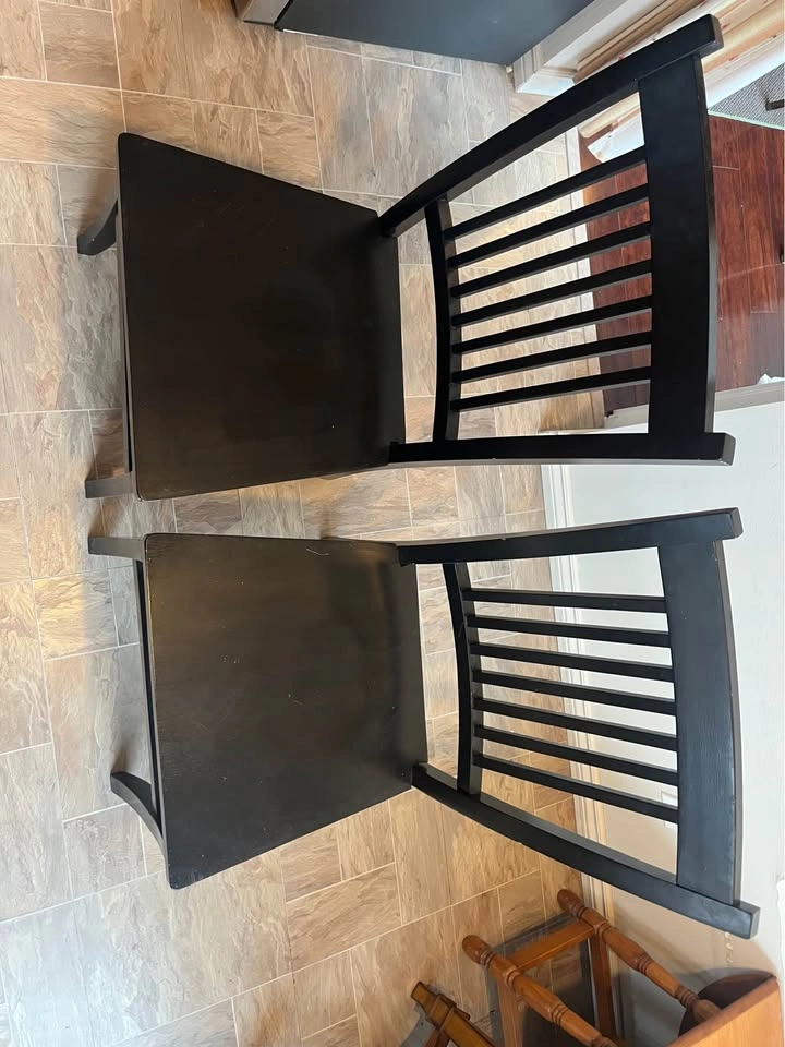 FREE - Pair of Black Wood Dining Chairs - photo 4