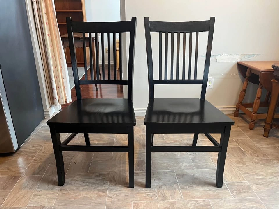 FREE - Pair of Black Wood Dining Chairs - photo 5