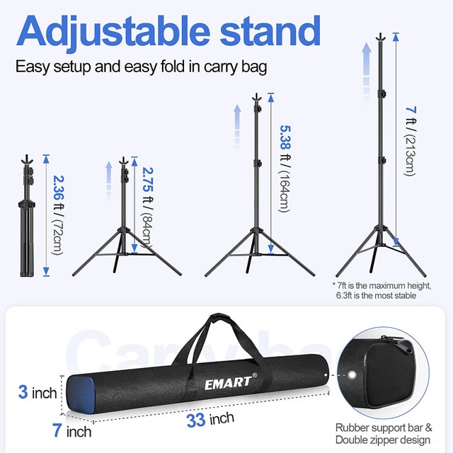 NEW EMART Photo Backdrop Stand Kit 7x10ft - photo 2