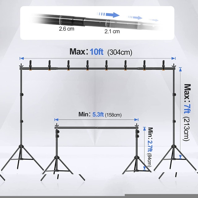 NEW EMART Photo Backdrop Stand Kit 7x10ft - photo 3