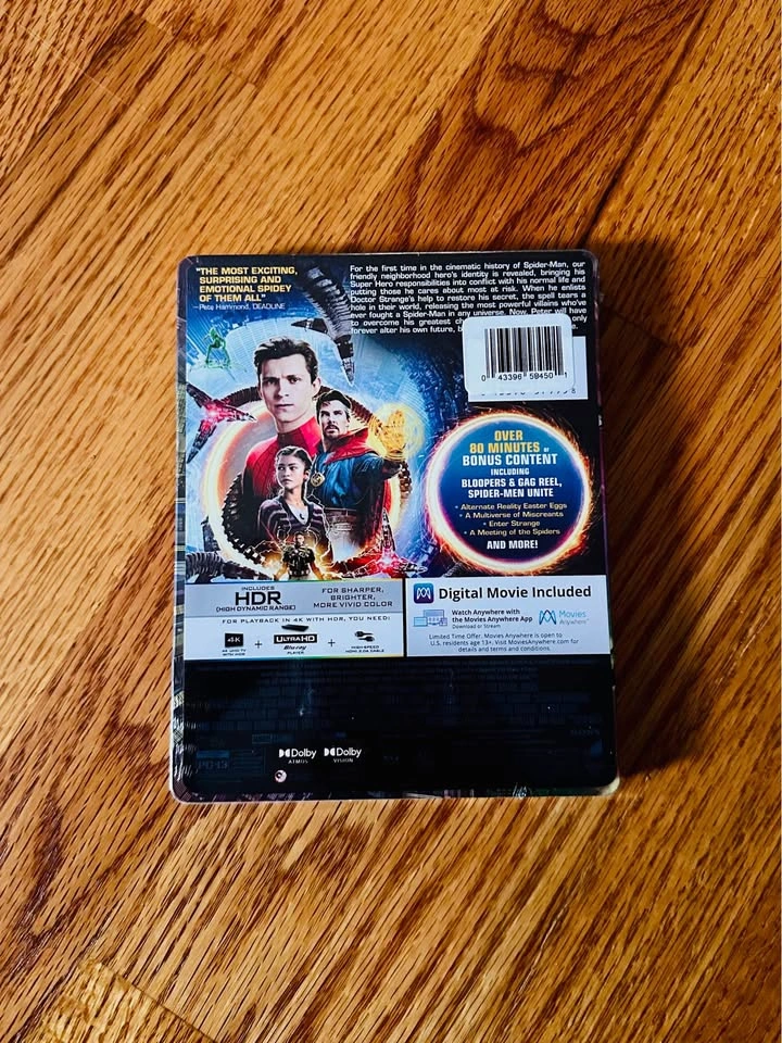 Spider-Man No Way Home 4K UHD Steelbook - New/Sealed - photo 2