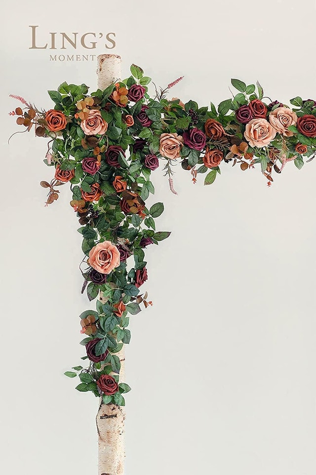 NEW Artificial Flowers 25Pcs Amber Roses Decor w/Stems - photo 5
