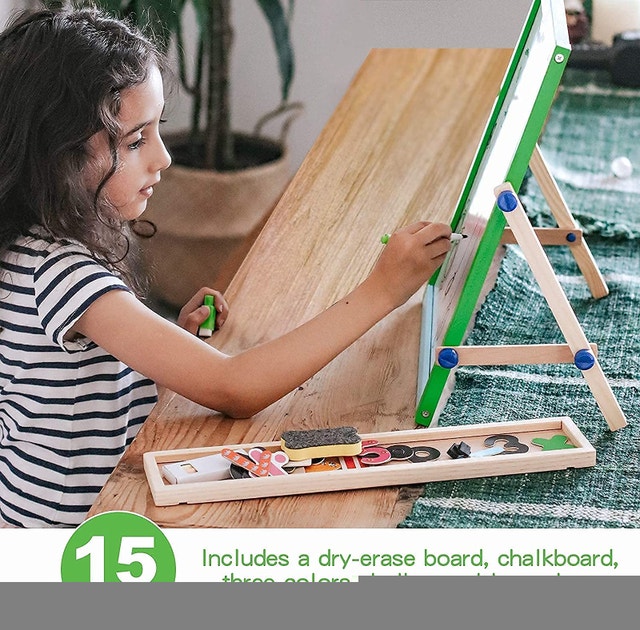 NEW CIRO Toys Tabletop Art Easel for Kids, Wooden Double-Sided - photo 4