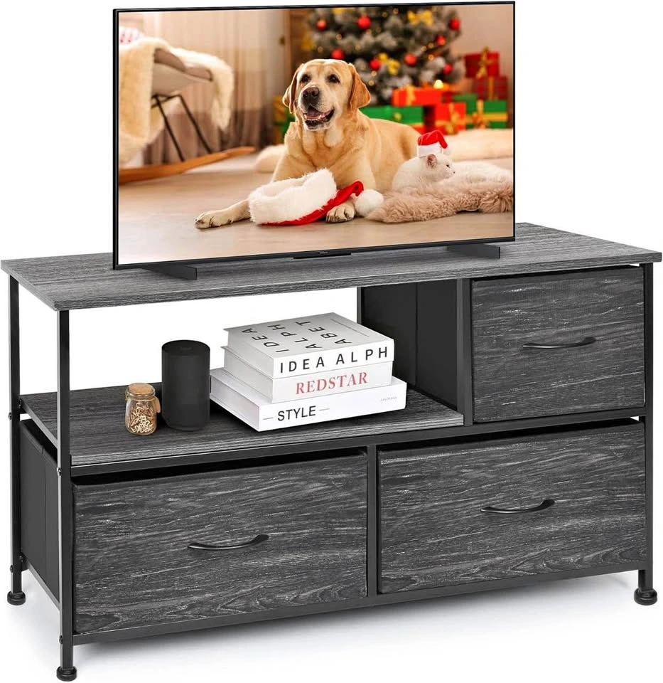 New TV Stand with Fabric Drawers