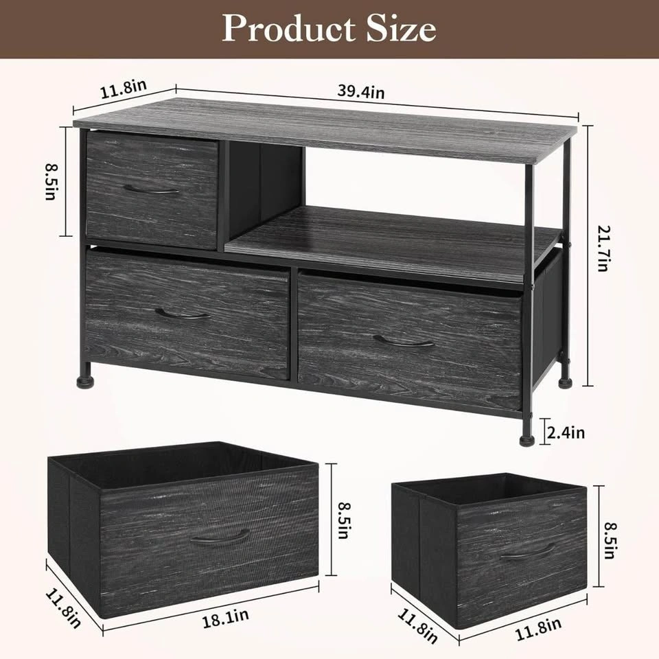 New TV Stand with Fabric Drawers - photo 3