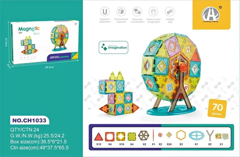 Magnetic Building Blocks Set – 70 PCS | Fun & Educational Toy fo